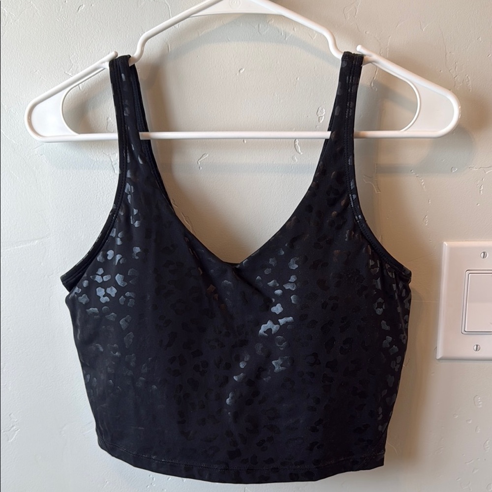 Black Leopard Print Crop Top